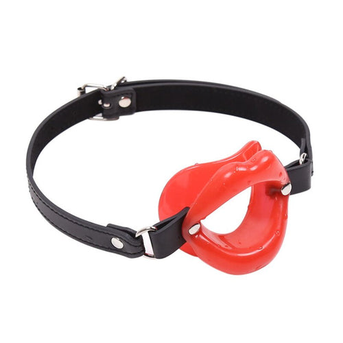 PU Leather Open Mouth Lips Gag