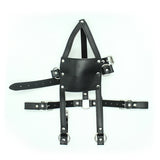PU Leather Open Mouth Gag Head Harness