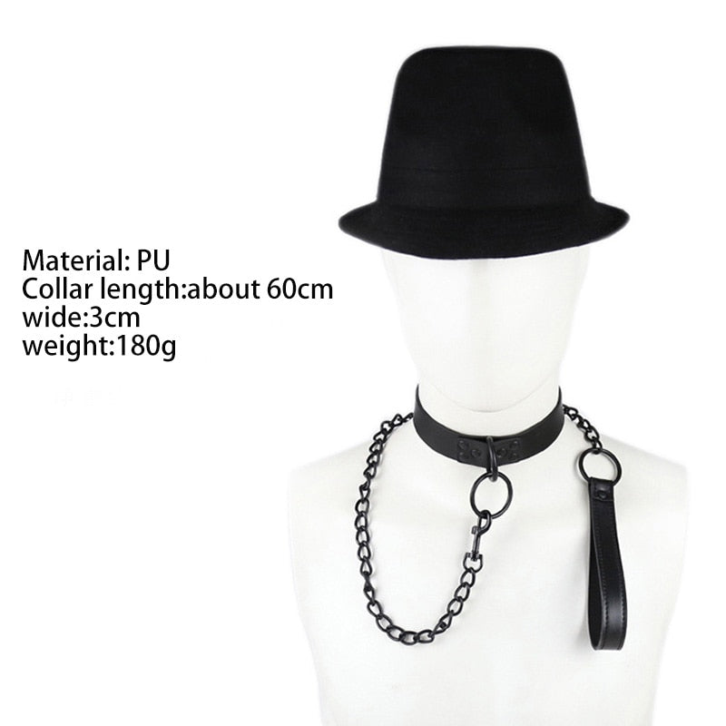 Sexy Genuine Leather Sex Necklace