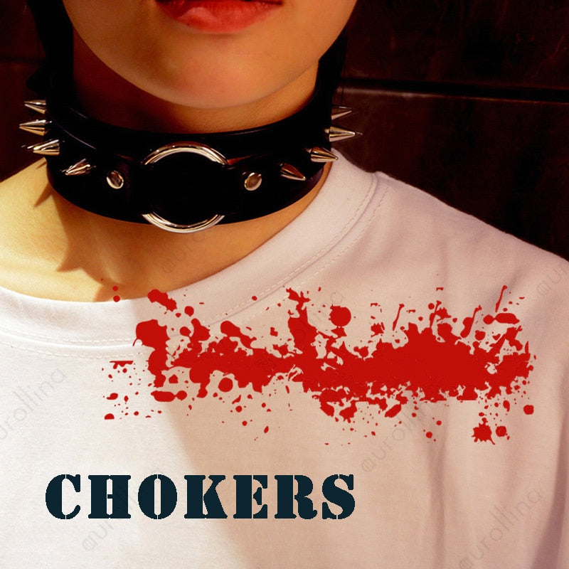 Necklace Punk Rockstar Rockband Choker School Girl