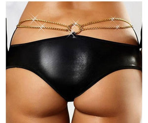 Plus Size Sexy Faux Leather Wetlook Panties