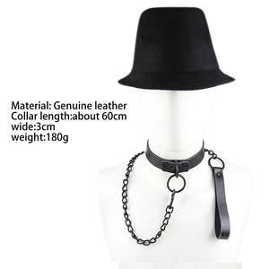 Sexy Genuine Leather Sex Necklace
