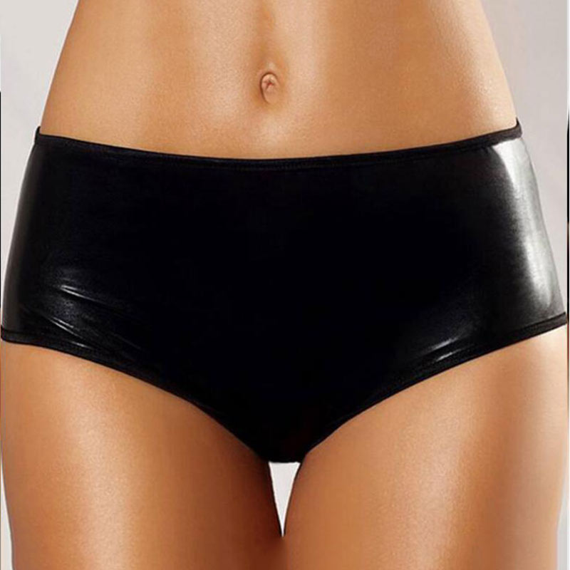 Plus Size Sexy Faux Leather Wetlook Panties