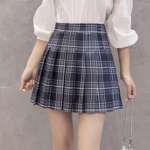 School Girl Pleated Plaid Skirt