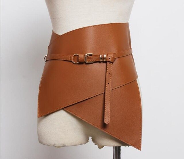 European Skirt Leather Wide Belt