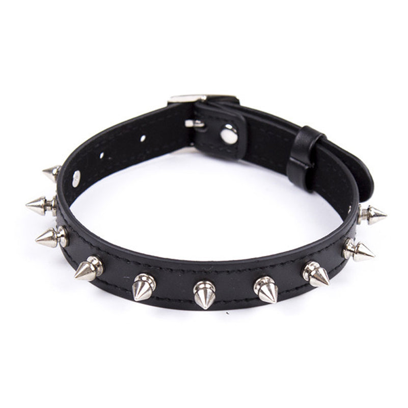 BDSM Sexy Buckle Rivet Spiked PU Leather Collar