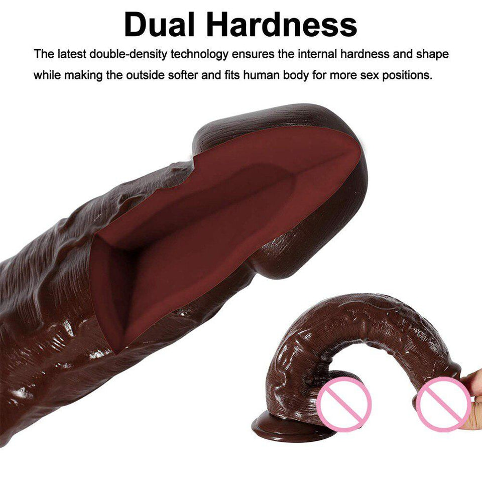 Realistic Big Dildo with Strong Suction Cup for Hand-Free Play