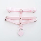MDLG DDLG Pastel Pink Genuine Leather Thigh Harness