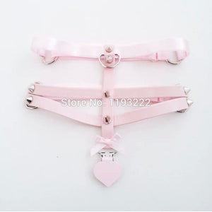 MDLG DDLG Pastel Pink Genuine Leather Thigh Harness
