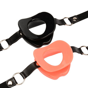 Genuine Leather & Rubber Open Mouth Lip Gag