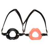 Genuine Leather & Rubber Open Mouth Lip Gag