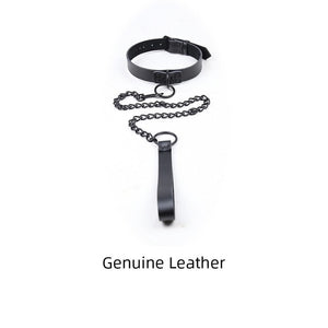 Genuine Leather Collar & Leash